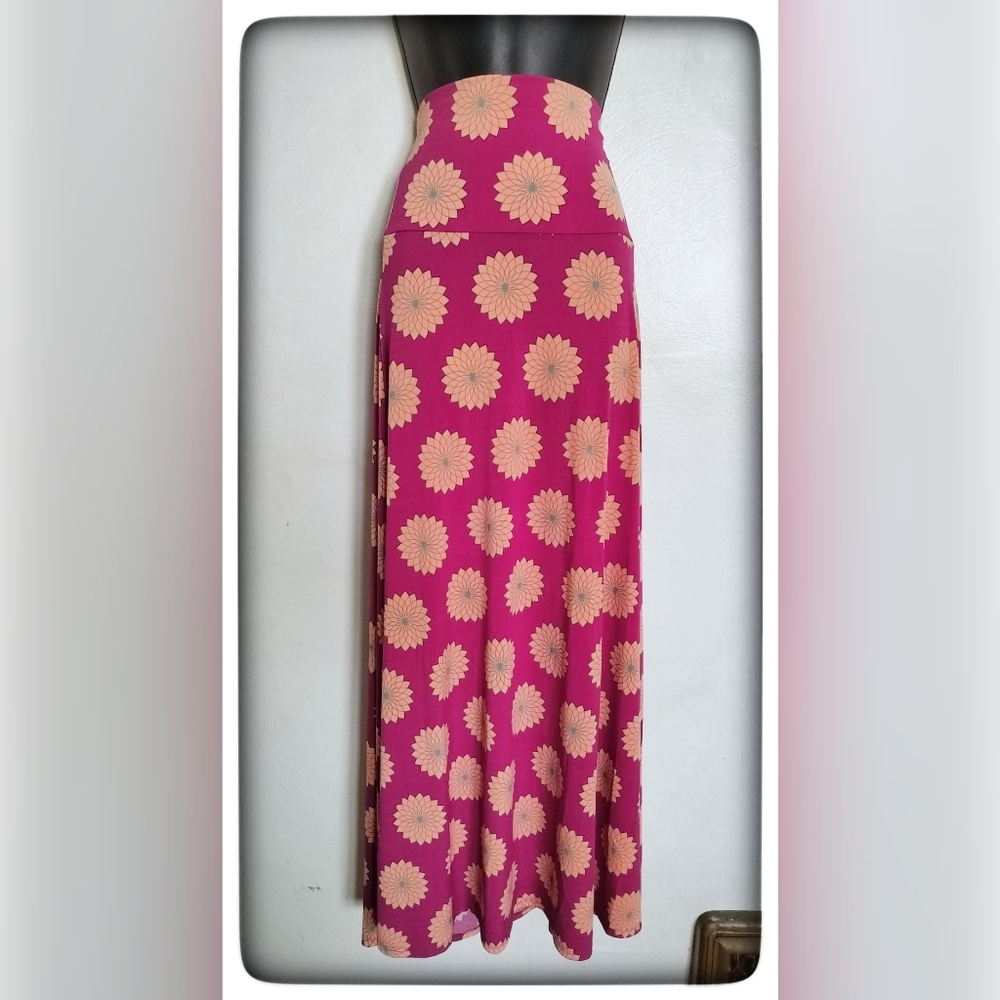 Lularoe Pink & Orange Maxi Skirt Sz M NWT